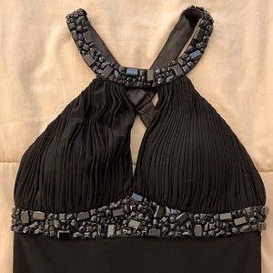 Beautiful black maxi dress , detailed embroidery as new. No missing beads.